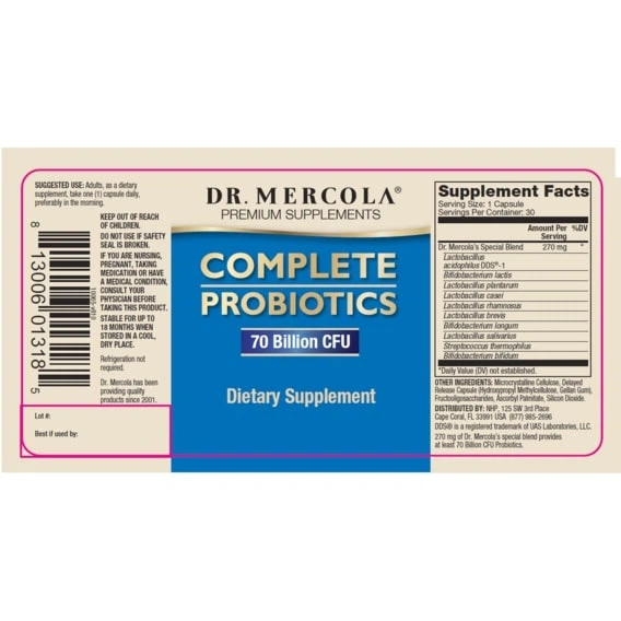 Пробиотик Dr. Mercola Complete Probiotics 90 Caps - изображение 2