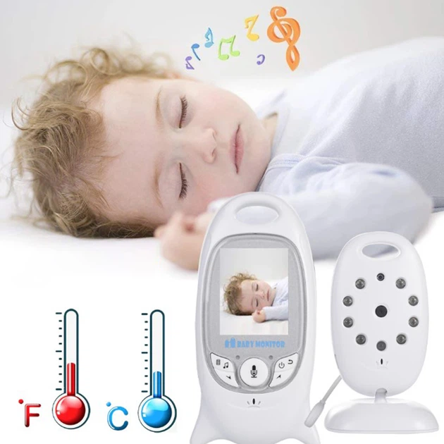 Бездротова відеоняня Baby Monitor з термометром та колисковими Білий (1013-033-00) - зображення 3