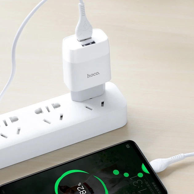 МЗП HOCO C73A (2USB/2.4A) + Type-C (Білий) - зображення 7