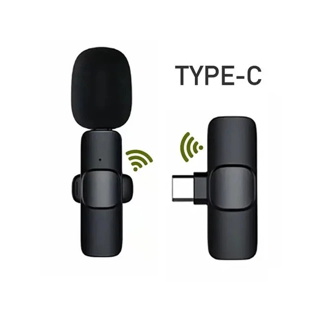Микрофон беспроводной двойной Type-c 2,4 гГц 20 м. для Android, простое подключение, Черный - изображение 3