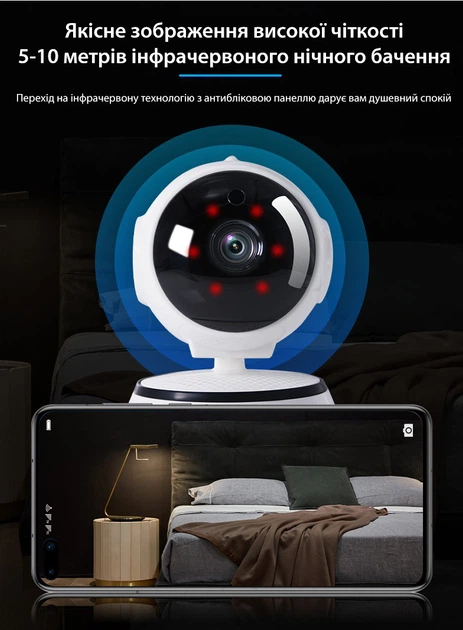 Радионяня видеоняня IP-камера HD 1280*720 WiFi с датчиком движения двухсторонняя связь Axacam V380 - изображение 5