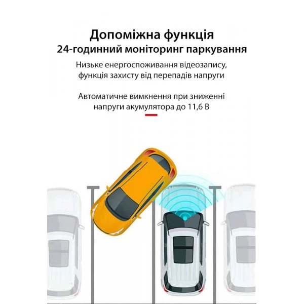 Автомобільний відеореєстратор HD1080p WiFi камера G-сенсор автоматичний цикл нічна зйомка Axacam V8 - зображення 7