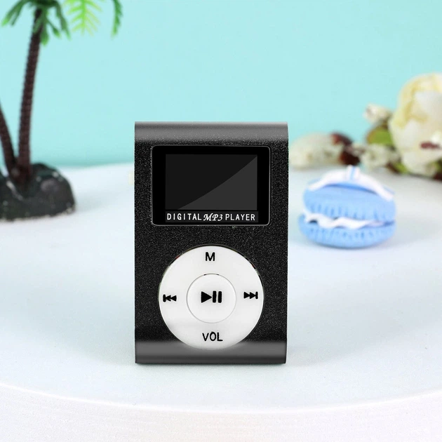 Портативний міні MP3-плеєр з дисплеєм та роз'ємом під MicroSD, Чорний - Фото 5 Портативний міні MP3-плеєр з дисплеєм та роз'ємом під MicroSD, Чорний - зображення 5