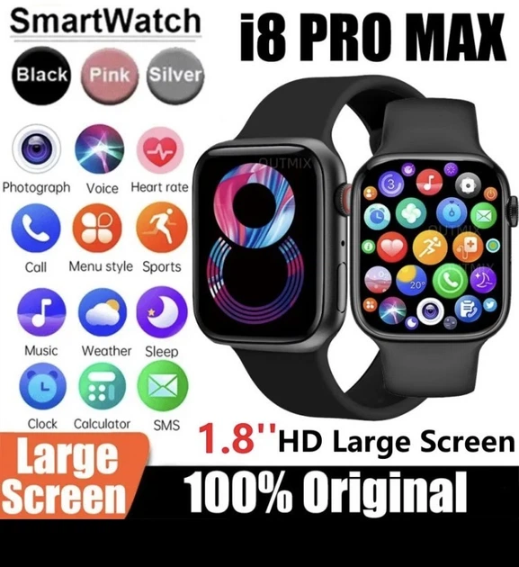 Смарт-часы Smart Watch I8 Pro Maxс водостойким корпусом, спортивные режимы, уведомления, шагомер, Черный - изображение 3