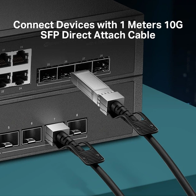 Кабель прямого підключення TP-Link TL-SM5220-1M 10G SFP+ 1м - Фото 3 Кабель прямого підключення TP-Link TL-SM5220-1M 10G SFP+ 1м - зображення 3