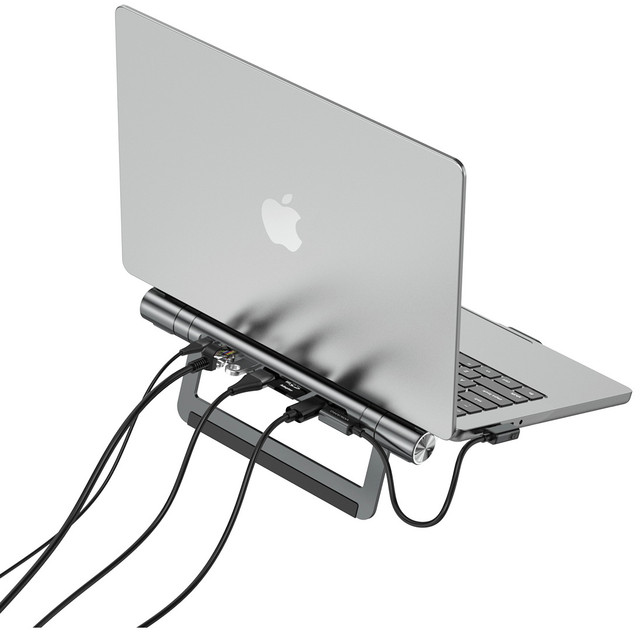 Подставка для ноутбука Vokamo HT4 Hub с док-станцией Silver (UFTHT4 ...