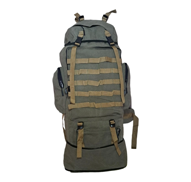Тактический рюкзак трансформер брезентовий х010 Оливковый 105л - изображение 2