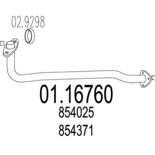 Труба глушителя MTS 0116760 Opel Astra, Vectra 854025, 854371 - изображение 1