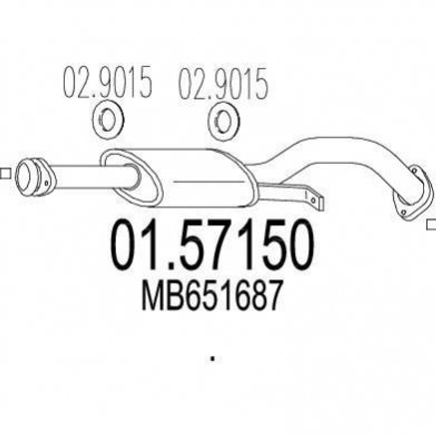 Глушитель средний MTS 0157150 Mitsubishi Pajero MB651687 - изображение 1