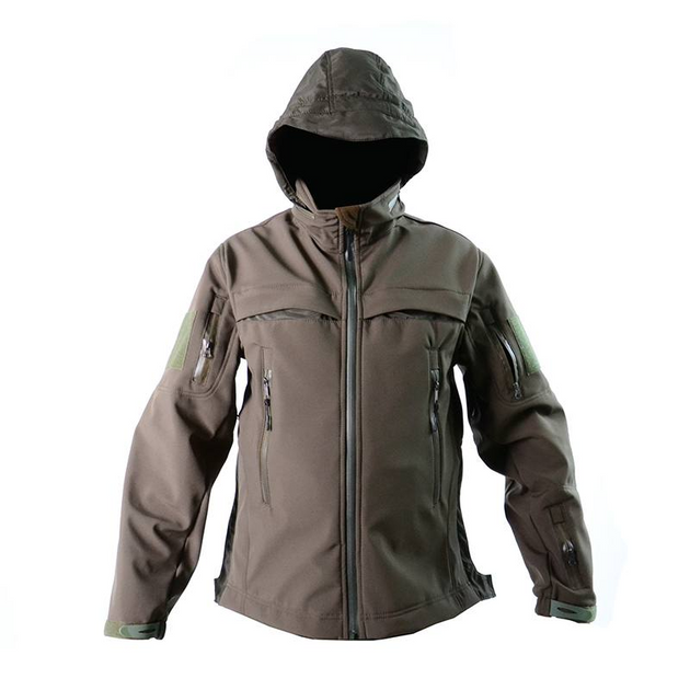Армійська чоловіча куртка з капюшоном Soft Shell Оливковий XL (Kali) - зображення 2