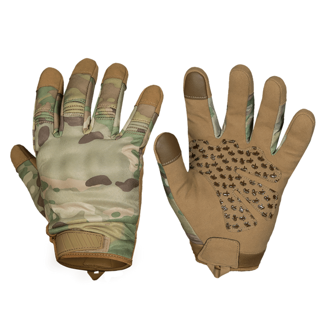 Тактичні захисні рукавички універсальні польові рукавиці для силових структур CAMOTEC 7221(L) Мультикам (OPT-7751) - зображення 1
