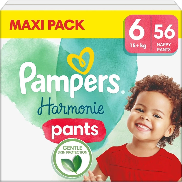 Підгузки-трусики Pampers Harmonie Nappy Pants Розмір 6 (15+ кг) 56 шт (8006540929384) - зображення 1