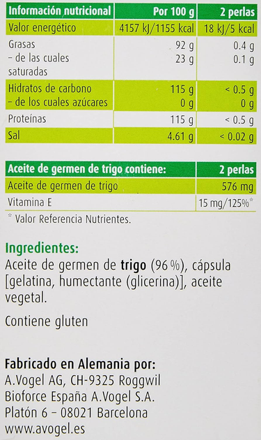 Дієтична добавка A. Vogel Aceite Germen Trigo 120 перлин (7610313413775) - зображення 4