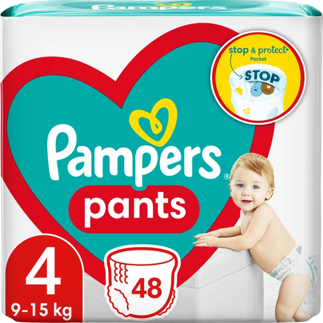 Pieluchomajtki Pampers Pants Rozmiar 4 (9-15 kg) 48 szt (8006540068755) - obraz 1