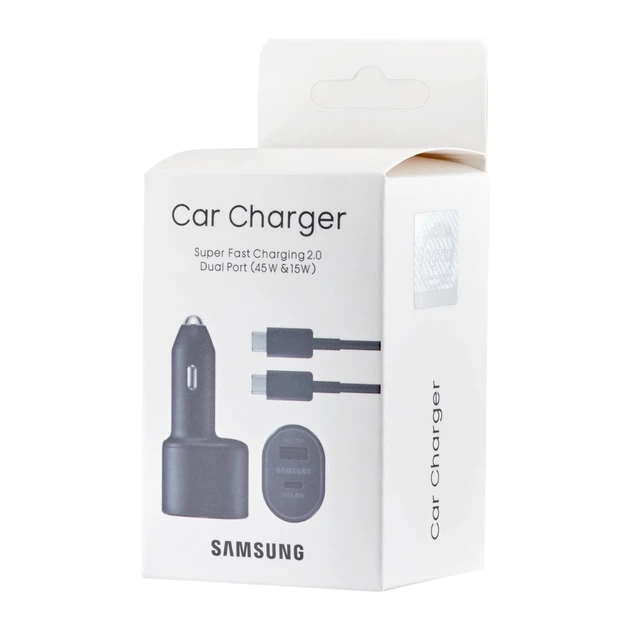 АЗУ Samsung Dual Port Car Charger USB + Type-C Port 45W Black - изображение 2