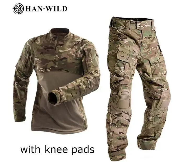 Тактический демисезонный военный коcтюм форма Han Wild рубашка с длинным рукавом, штаны+наколенники р.2XL - изображение 1