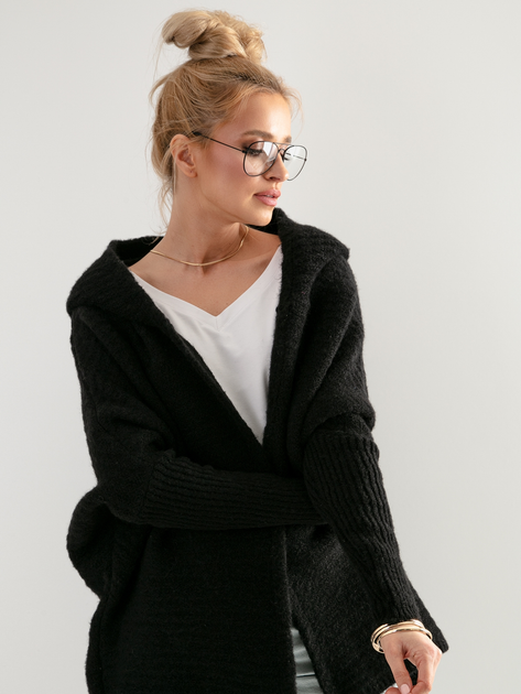 Кардиган жіночий Fobya Cardigan F960 One Size Чорний (5903707120024) - зображення 1