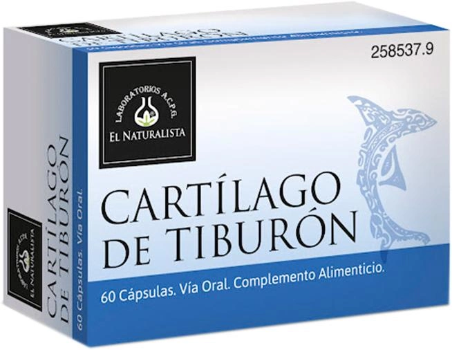 Дієтична добавка El Natural Cartilago De Tiburon 500 мг 60 капсул (8410914320156) - зображення 1