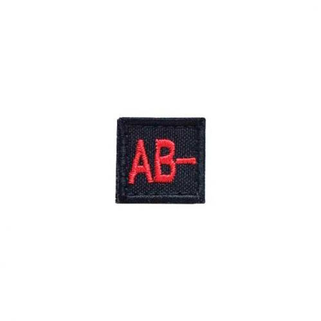 Шеврон Другие вышитая группа крови квадратный AB (IV) Rh- (Black) 2x2cm - изображение 1