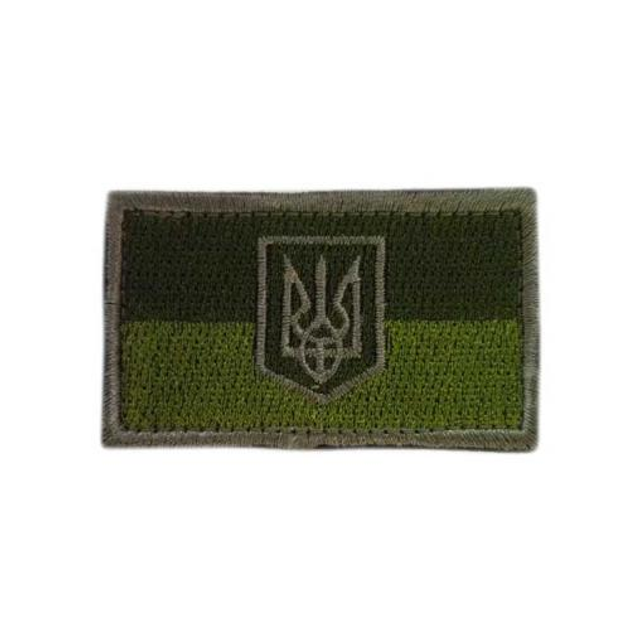 Шеврон Інші вишитий польовий Прапор України (Olive) 3.5x6 cm - зображення 1