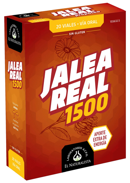 Дієтична добавка El Natural Jalea Real 1500 20 флаконів легковідкривних (8410914330063) - зображення 1