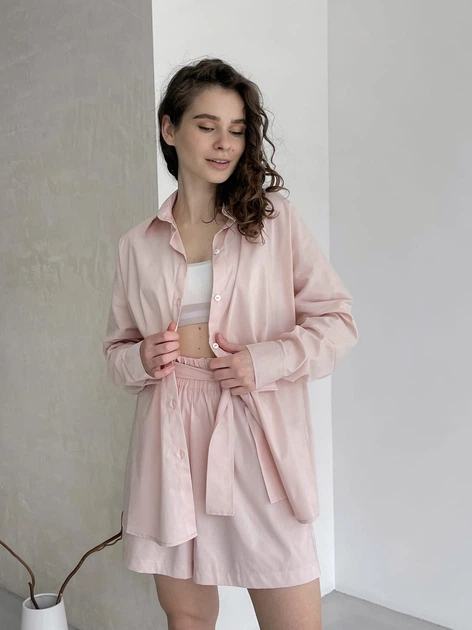 Сорочка бавовняна оверсайз жіноча Merlini Беліз 200000222 L-XL Персикова (200000222_2) - Фото 3 Сорочка бавовняна оверсайз жіноча Merlini Беліз 200000222 L-XL Персикова (200000222_2) - зображення 3