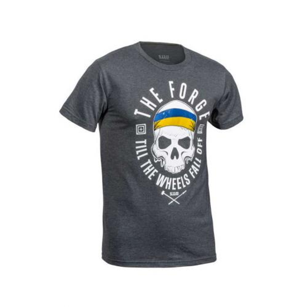 Футболка 5.11 Tactical THE FORGE UKRAINIAN FLAG TEE (лімітована серія) (Charcoal Heather) XL - зображення 2