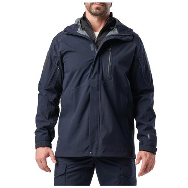 Куртка 5.11 Tactical штормова Force Rain Shell Jacket (Dark Navy) XL - зображення 1