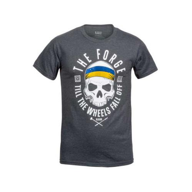 Футболка 5.11 Tactical THE FORGE UKRAINIAN FLAG TEE (лимитированная серия) (Charcoal Heather) L - изображение 1