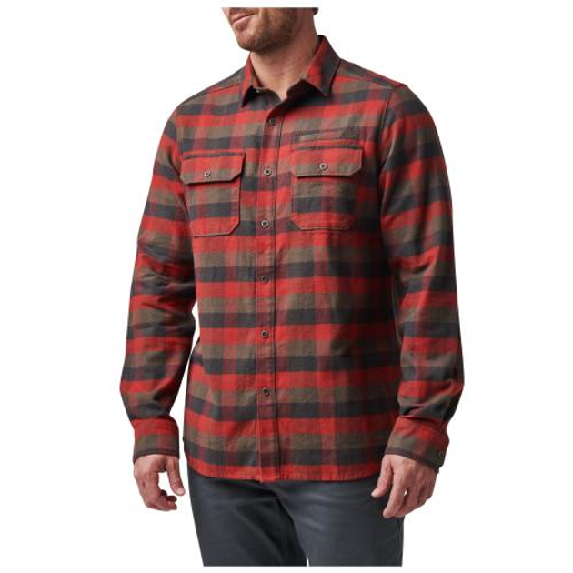 Рубашка 5.11 Tactical Lester Long Sleeve Shirt (Red Bourbon Plaid) XL - изображение 2