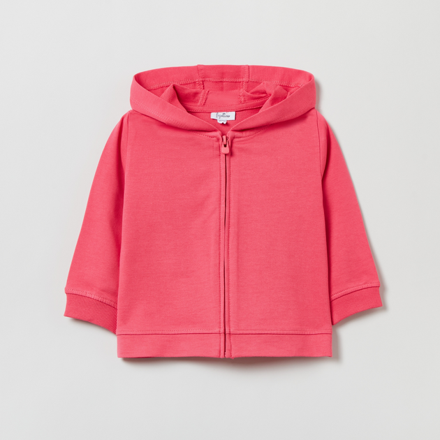 Bluza dla dziewczynki rozpinana z kapturem OVS 1844186 98 cm Różowa (8056781819555) - obraz 1
