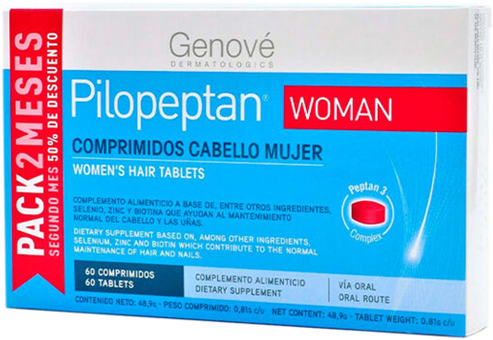 Suplement diety Genove Pilopeptan Woman 60 tabletek (8423372800436) - obraz 1