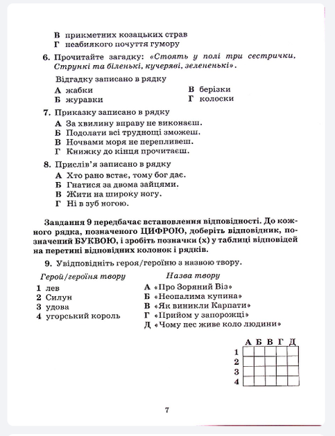Українська література 5 клас Зошит для контрольних робіт Авраменко - зображення 4