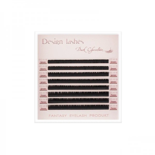 Ресницы Design Lashes Dark Chocolate CC 0.10 8 рядов 5-7 мм черный шоколад (2100994282326) - Фото 1 Ресницы Design Lashes Dark Chocolate CC 0.10 8 рядов 5-7 мм черный шоколад (2100994282326) - изображение 1