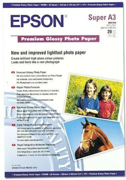 Фотопапір Epson Premium Glossy Photo A3+ 20 аркушів 250 г/м² (C13S041316) - зображення 1