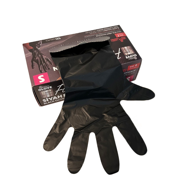 Одноразовые перчатки Flex,TPE, черный, S, 100 шт Reflex - зображення 2