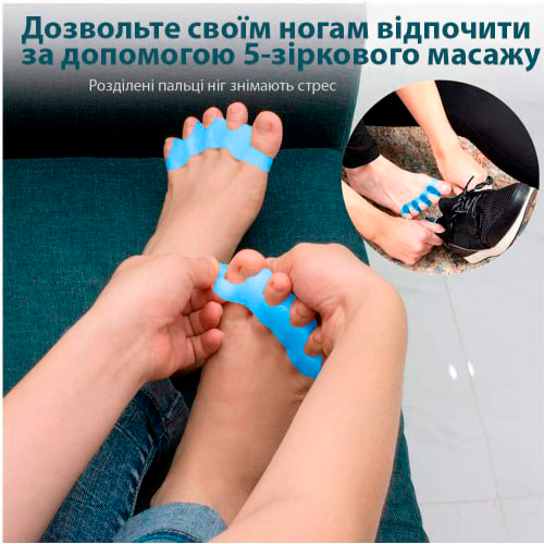 Силиконовый корректор-разделитель для пальцев ног ToeLab ToeSep 35 Blue - Лечение косточки (500447) 1 пара - изображение 7