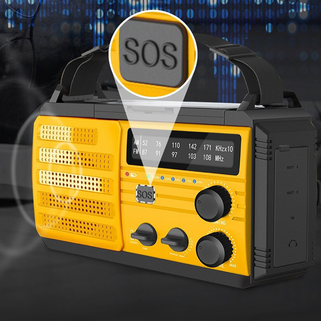 Фонарь кемпинговый KAYINOW 089 8000 mAh с динамо FM AM радио повербанком - изображение 7
