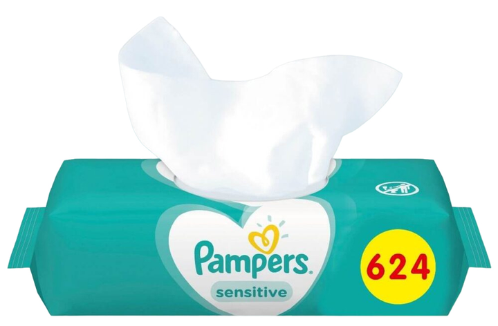 Chusteczki nawilżane Pampers Sensitive Baby Wipes 12 x 52 szt (8001841041483) - obraz 2