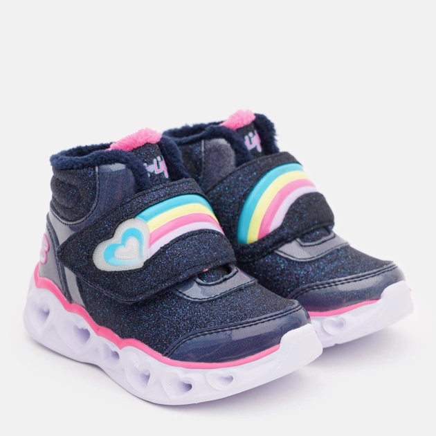 Детские ботинки для девочки Skechers Heart Lights 302669N NVPK 24 Синие (195969257302) 