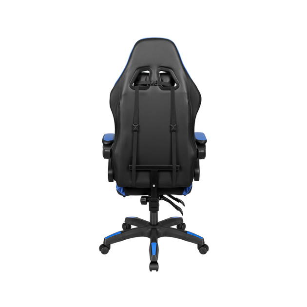 Крісло геймерське KrugerMatz GX-150 з підставкою для ніг Black/Blue - зображення 6