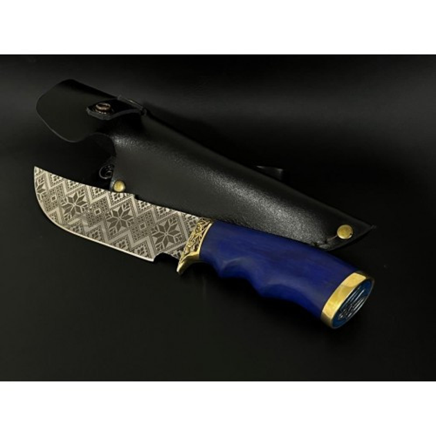 Нож охотничий подарочный Вышиванка синий Nb Art 22k38 - изображение 1