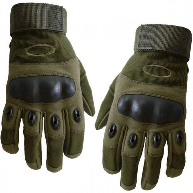 Тактичні повнопалі рукавички армійські Tactic військові рукавички із захистом кістячок розмір L колір Олива (pp-olive-l) - зображення 1