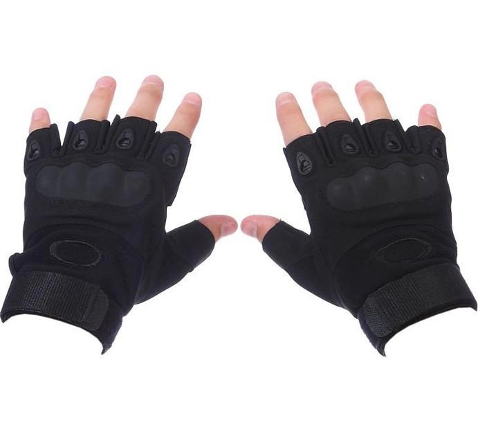 Тактичні безпальні рукавички армійські Tactic військові рукавички із захистом кістяшок розмір М колір Чорний (oakley-black-m) - зображення 2
