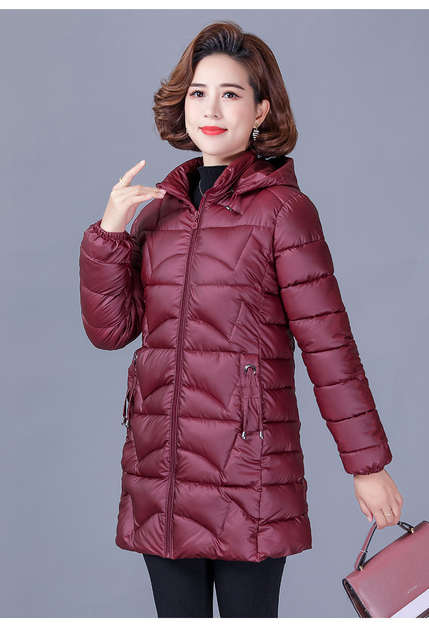 Куртка женская демисезонная с капюшоном бордовая 4XL(UA50) – Брендовая ...