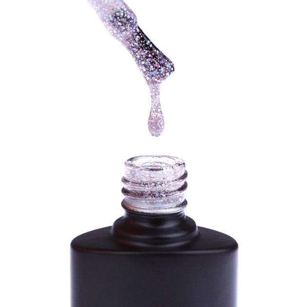 Гель-лак Reglance Soak-Off 024 Прозрачный с серебряным и сиреневым ...