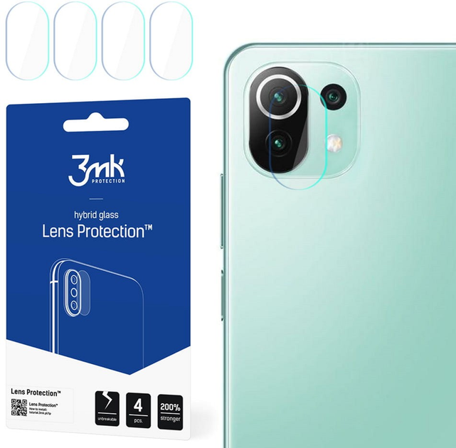 Комплект захисних стекол 3MK Lens Protect для камери Xiaomi Mi 11 Lite 5G 4 шт (5903108360517) - зображення 1