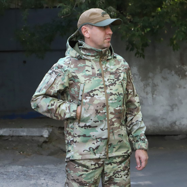 Тактична куртка "Шторм" Softshell мультикам на флісі розмір 66 (911) - зображення 2
