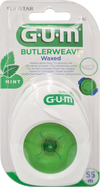 Зубна нитка Gum Butlerweave Wax and Menthol Floss 55 м (70942018555) - зображення 1
