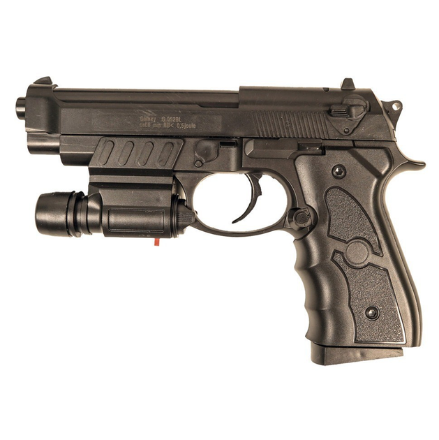 Страйкбольный пистолет Galaxy Beretta 92 с лазерным прицелом пластиковый. арт. G052BL - изображение 1